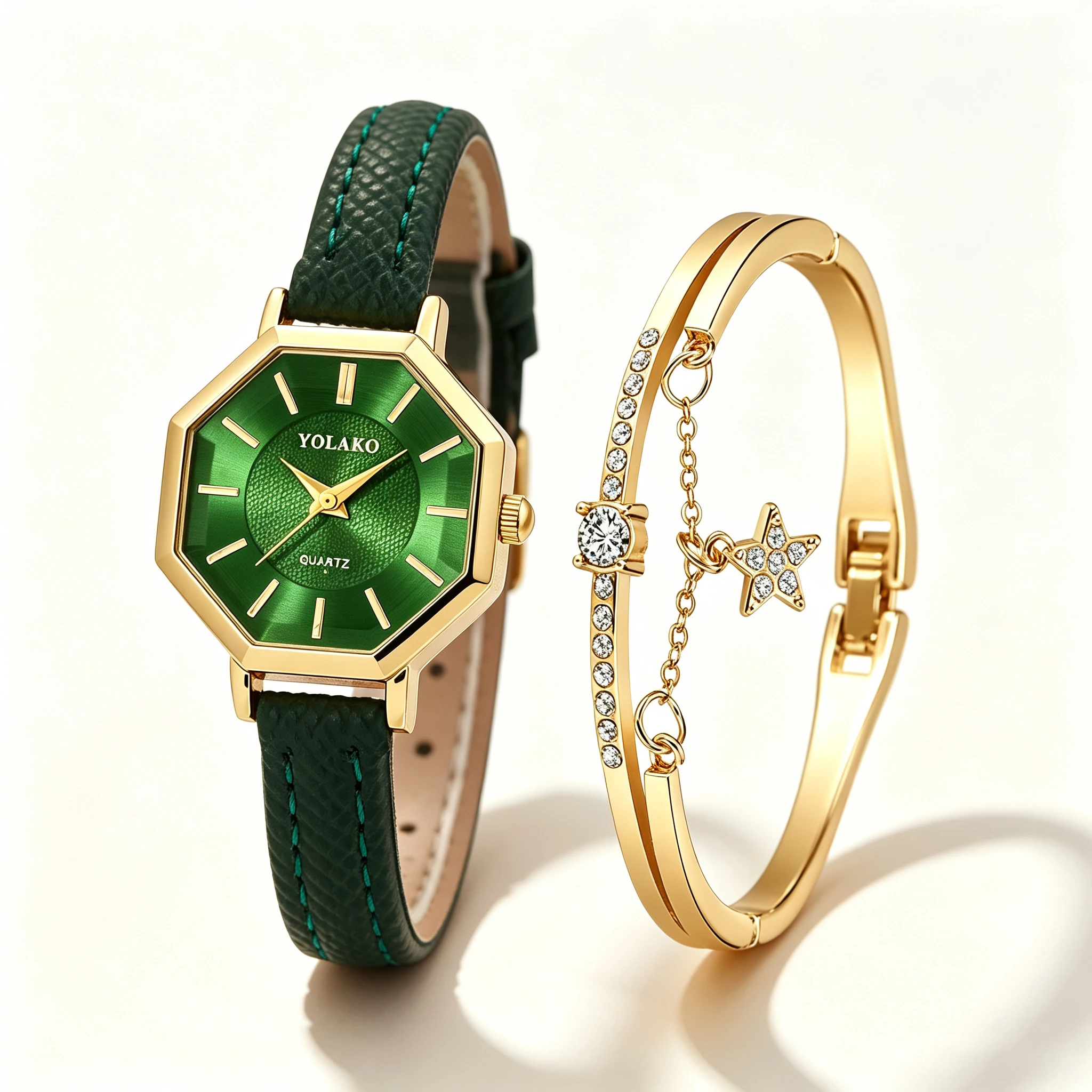 2Pcs Women's Watch Set, Great For Gifting, For Ramadan, Teachers' Day, Halloween, Anniversary Gifting