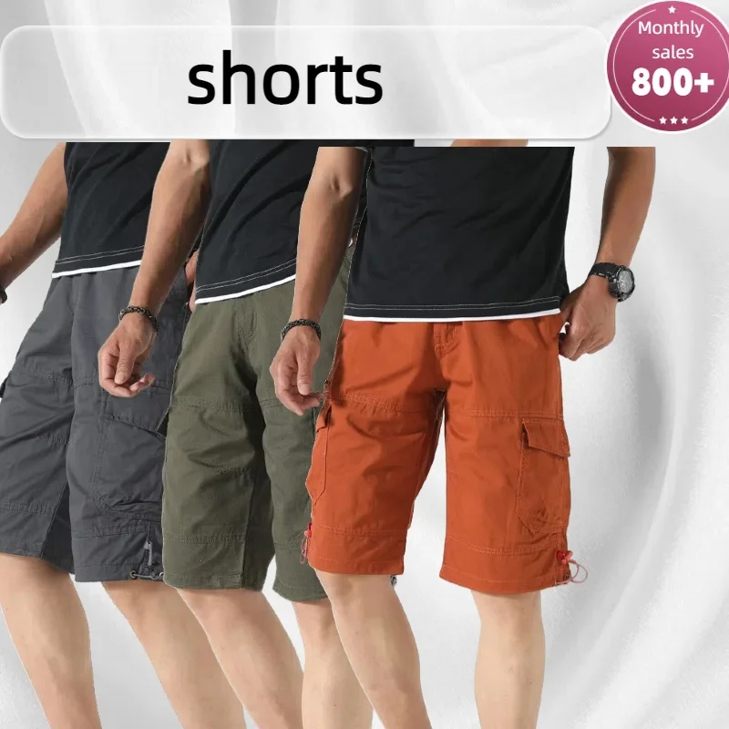 

​ ​ Мужские рабочие шорты свободного покроя с большими карманами. Пляжные прогулочные шорты больших размеров 2025 года. Прямые повседневные шорты для отдыха на открытом воздухе. ​ ​