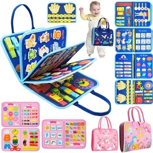 Papan Sibuk Montessori Mainan untuk Balita Buku Sibuk Sensorik Preshool Pendidikan Awal Belajar Keterampilan Motorik Halus Mainan untuk Anak-anak 10 buku sibuk bayi dengan penjualan terbaik - №