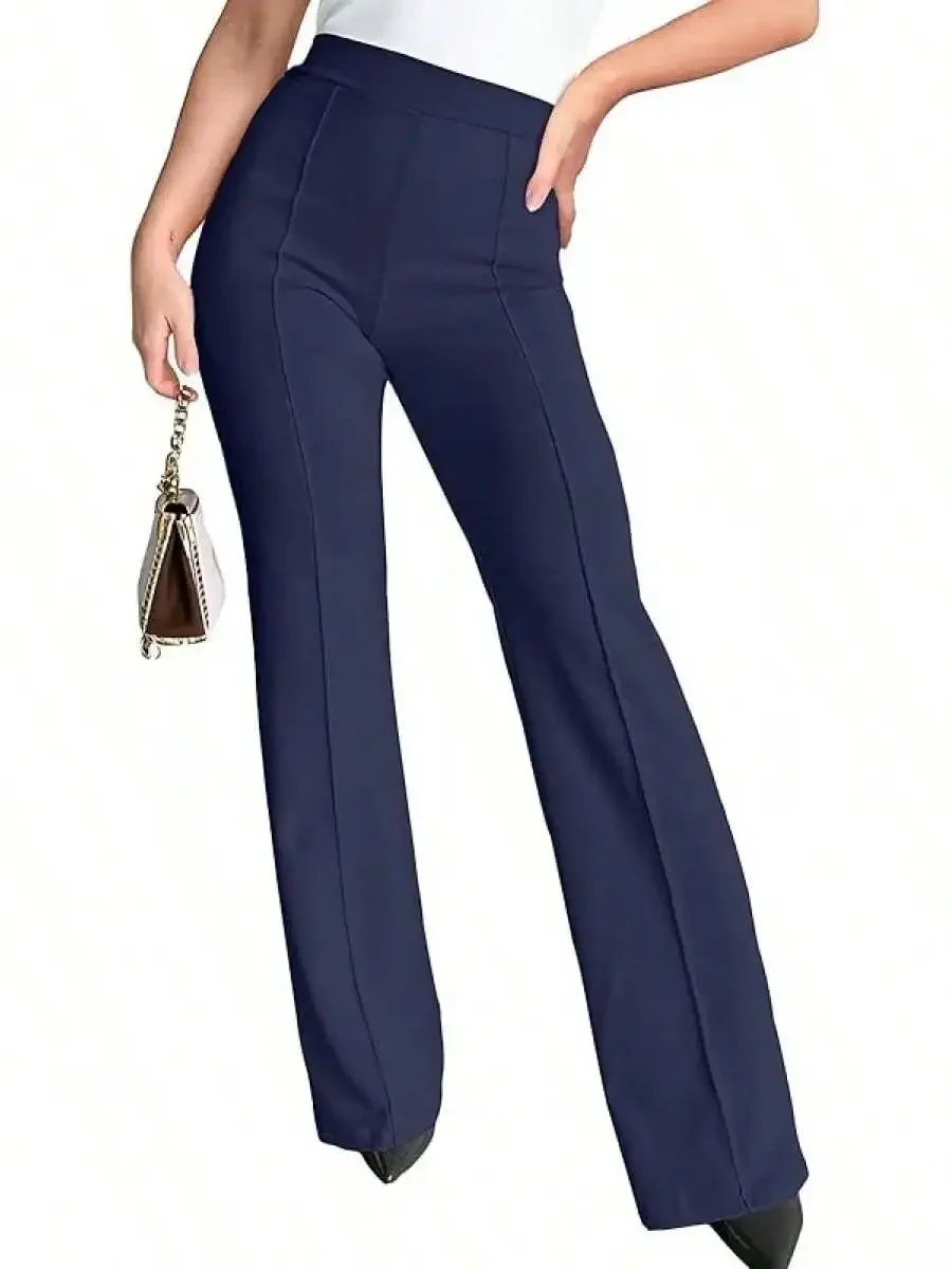 

Wide Leg High Waist Dress Pants Women Elastic Waist Straight Leg Business Casual Office Slacks