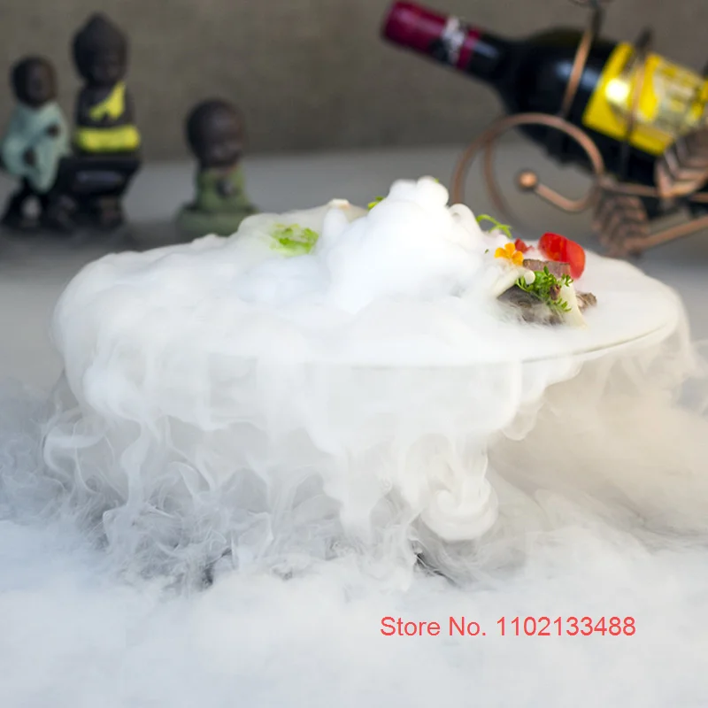 Creative UFO Dry Ice Glass Eco-friendly Healthy Cooking Tableware Luxury Hotel Dishes Salad Bowl Hollowware Molecular Food Plate