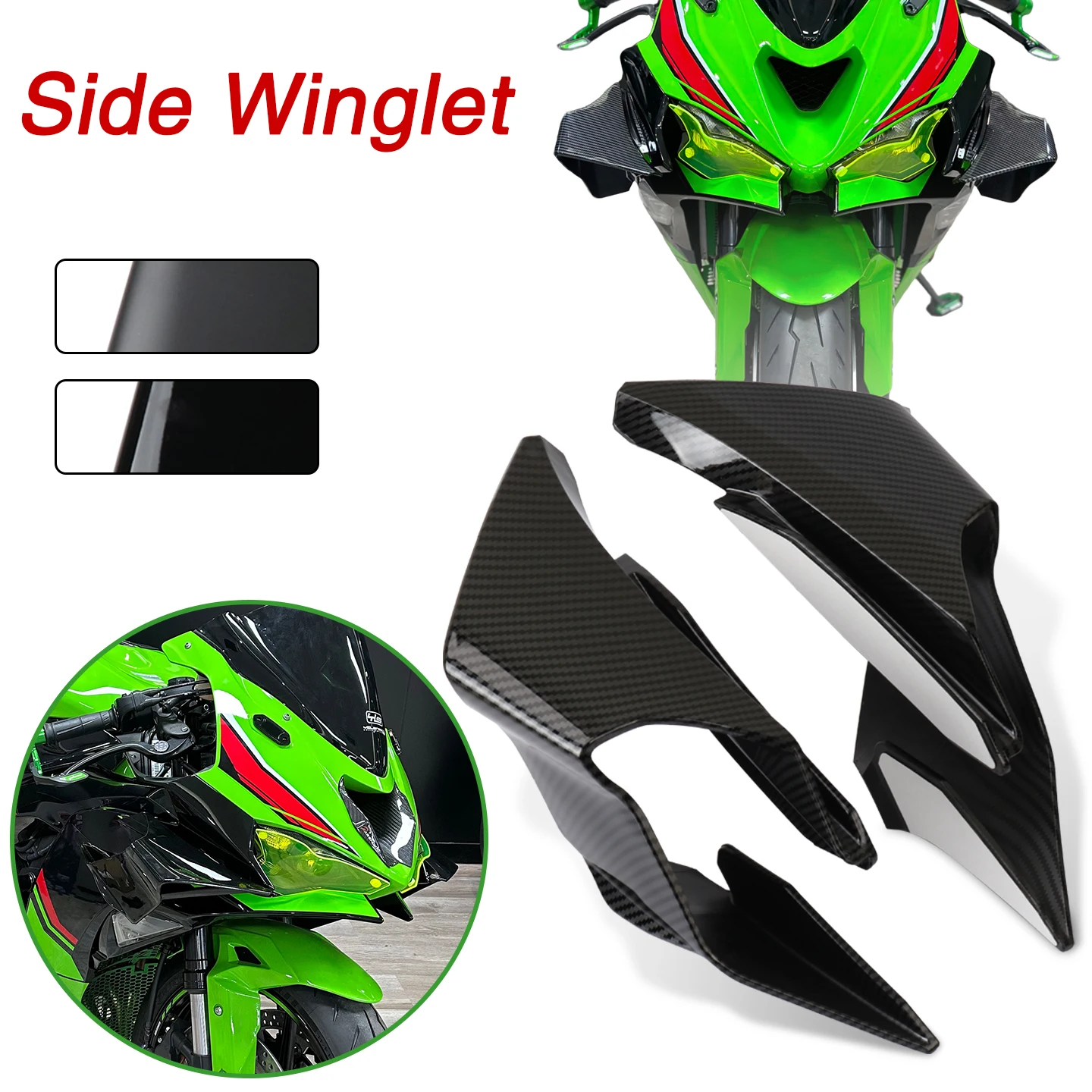 Motorcycle Side Aerodynamic Wing Shell Cover Kit Fixed Winglet Spoiler Fairing Protection For ZX6R ZX-6R ZX 6R ZX636 2024-2026