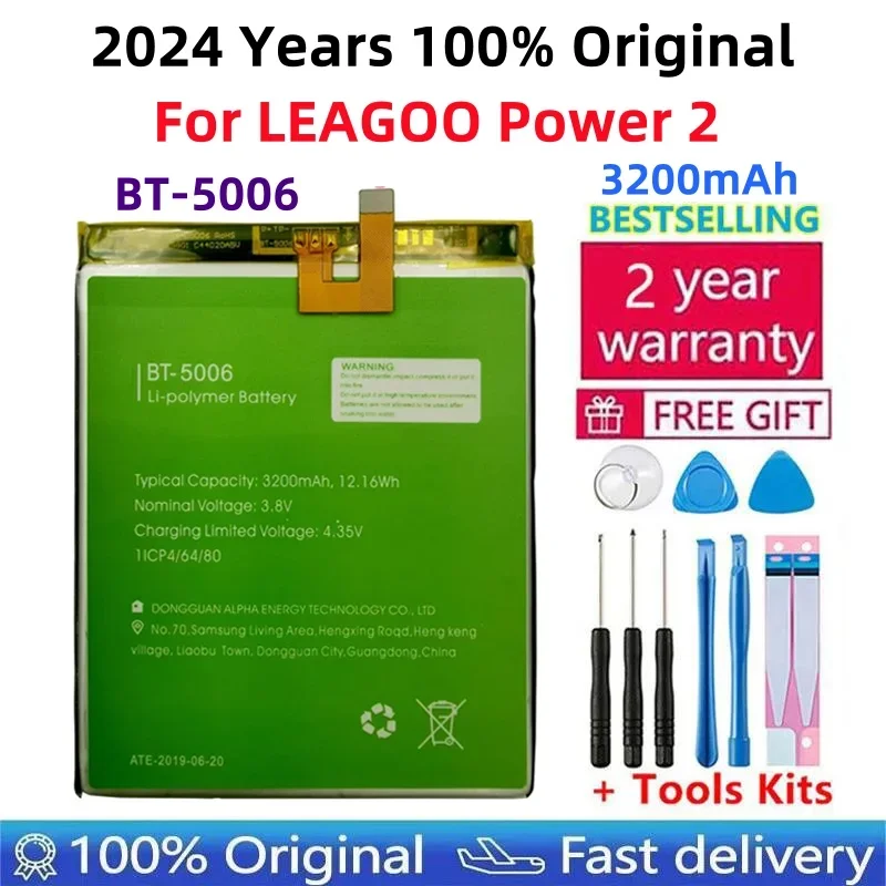 

BT-5006 Battery For LEAGOO Power 2, High Quality Batteries, New and Original, In Stock, Latest Production, Gift Tools, 3200mAh