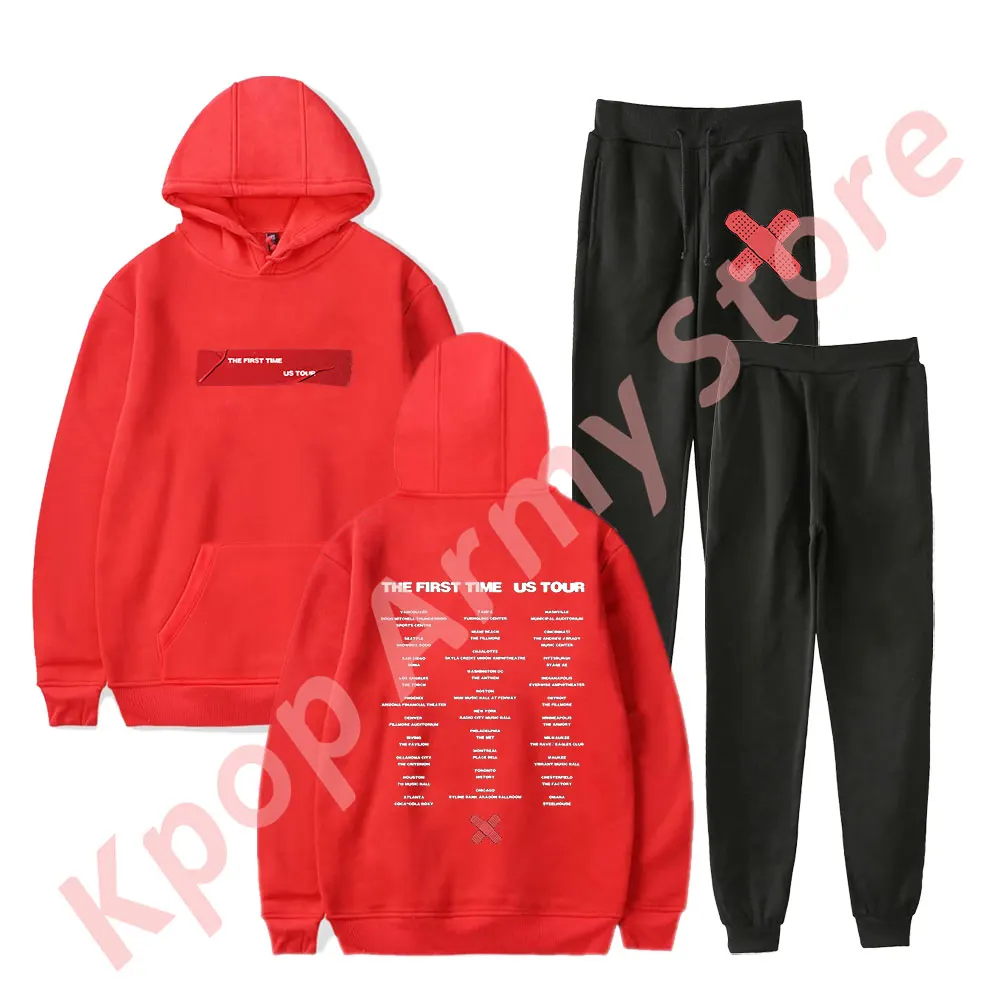 The Kid Laroi Tape Black Tour Hoodies Set The First Time Logo Merch Women Men Fashion Casual Sweatshirts