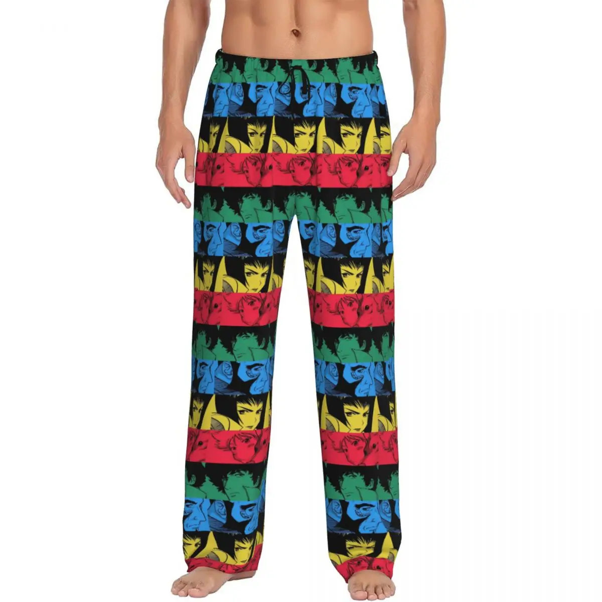 

Ковбойские пижамные штаны в стиле аниме с принтом на заказ для мужчин, одежда для сна с рисунком манги, низ с карманами