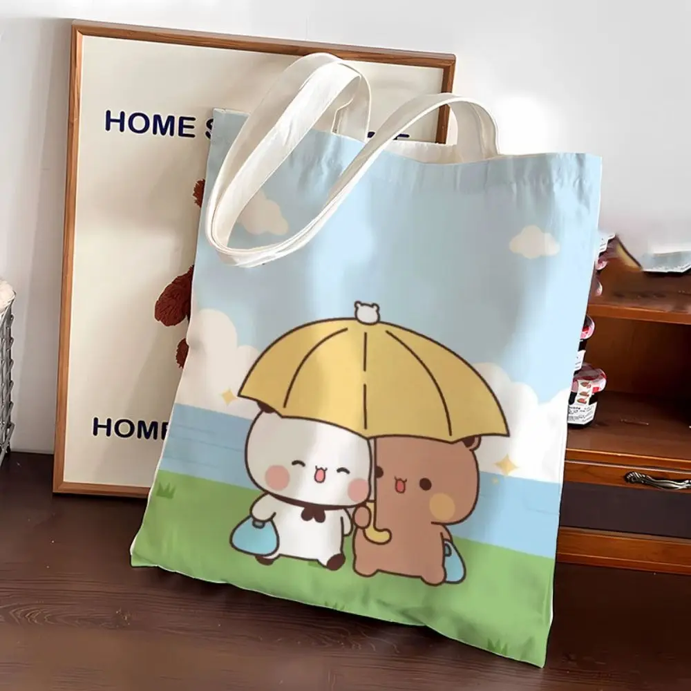 Gifts Large Capacity Cute Tote Bag Bubu Dudu Panda Bear Portable Cartoon Canvas Bags Class File Bag Niche Couple Handbag