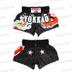 2024 New Vintage PANTHER CARBONFIT SHORTS Muay Thai Boxing Shorts DrawstringTaekwondo Training Martial Arts Kids/Adullt