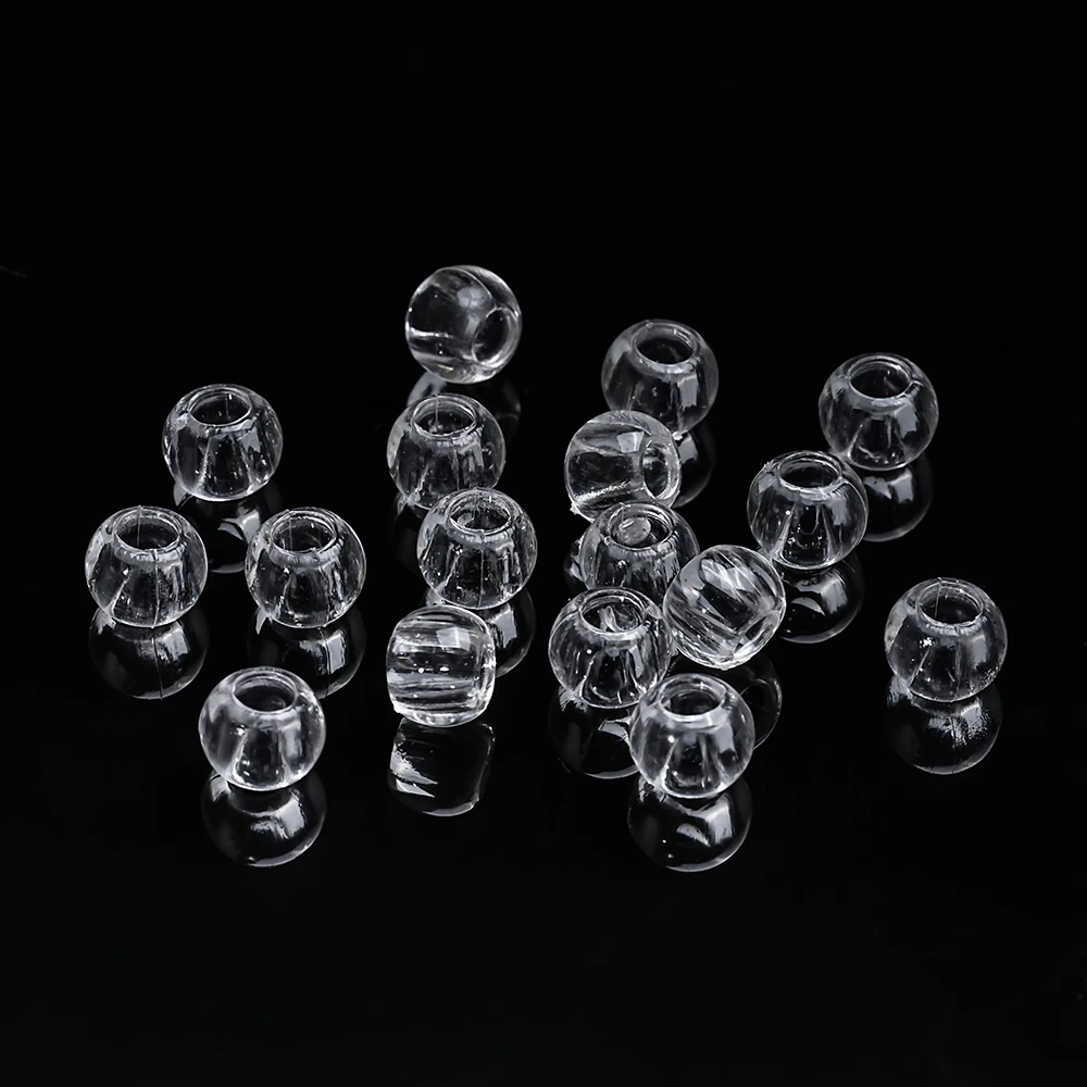 20-100 шт. прозрачные бусины-разделители с большим отверстием, акриловые круглые свободные бусины для ожерелья, браслета, сережек, изготовление ювелирных изделий своими руками