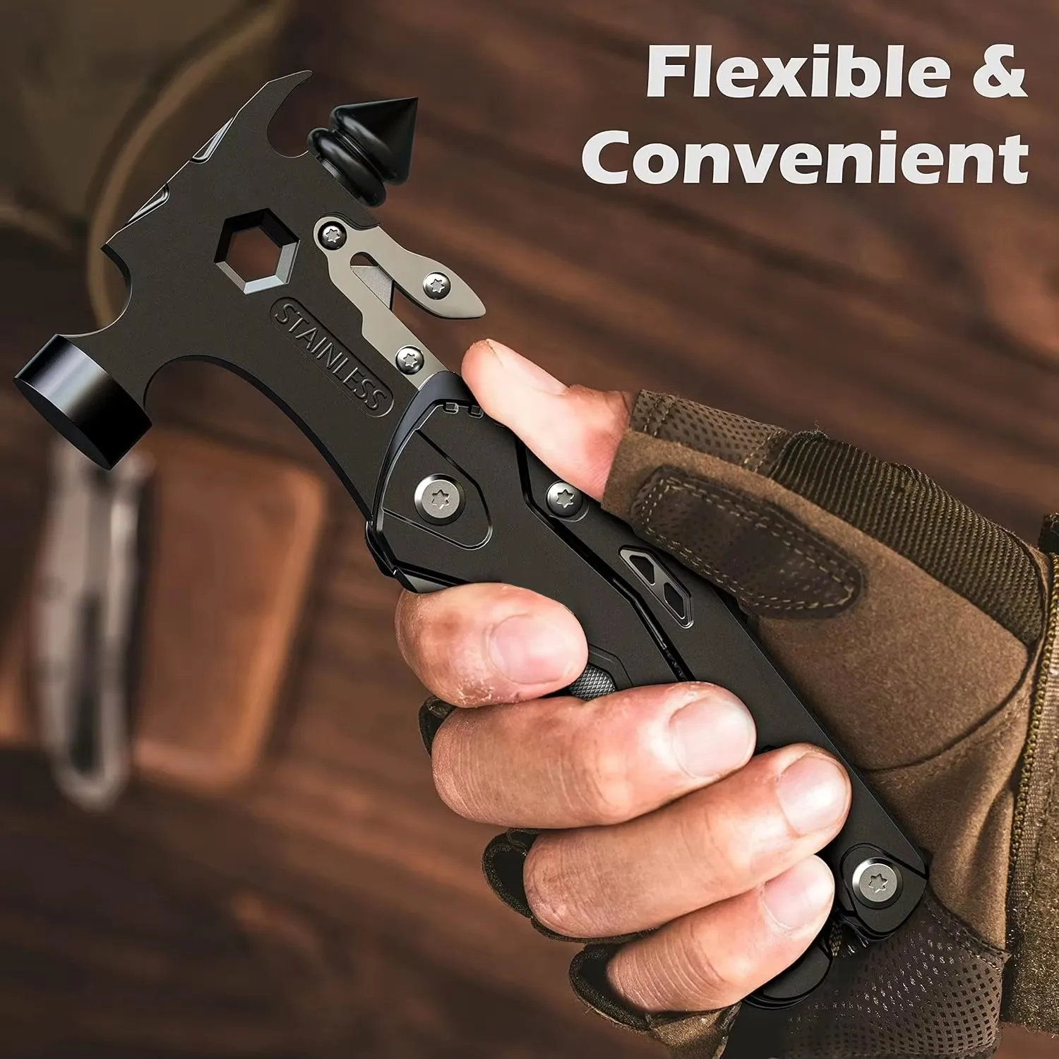 Multifunctional Outdoor Emergency Hammer Pliers Foldable Car Safety Escape Tool Window Breaker for Camping Hiking Survival Gear
