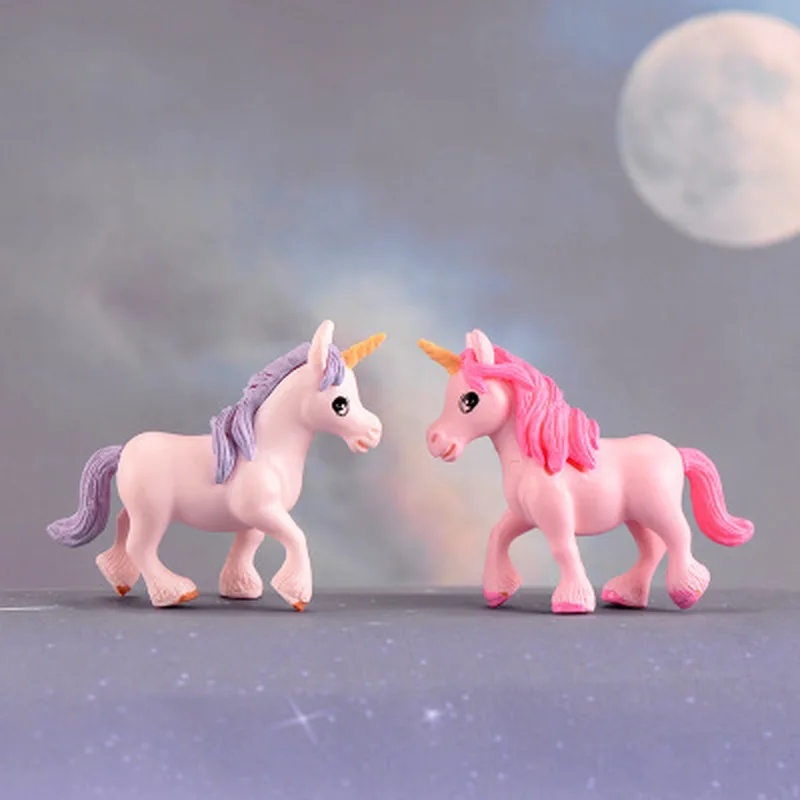 1pc Cartoon Cute Pegasus Dolls Unicorn Anime Action Figure Pony Succulents Assembly Ornaments Gifts Toys for Children