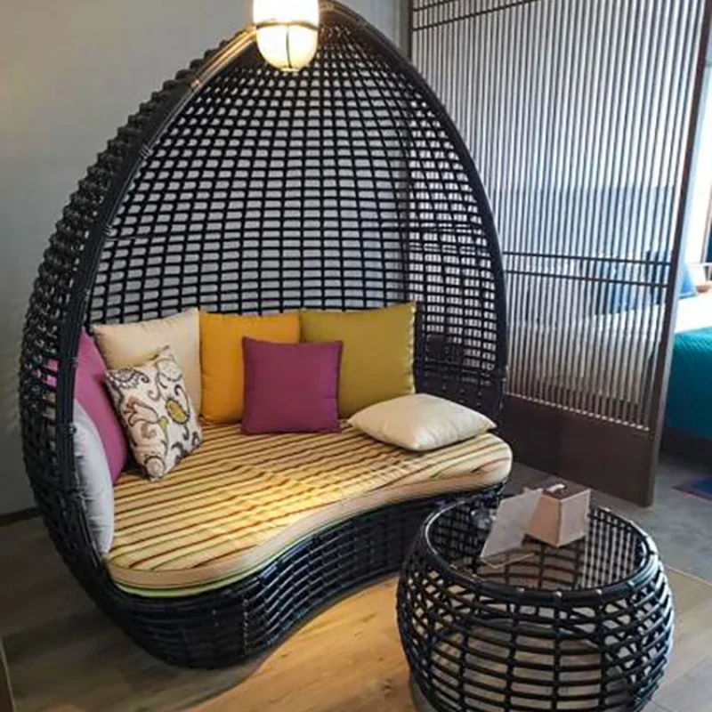 

Outdoor rattan weaving high backed rattan chairs, sofas, leisure and sunshine rooms, creative bird cages, bed chairs, courtyard