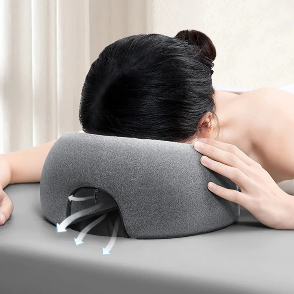 

Face Down Pillow Desk Nap Pillow Prone Resting Comfort Memory Foam Ergonomics Home Massage Headrest for Beauty Salon