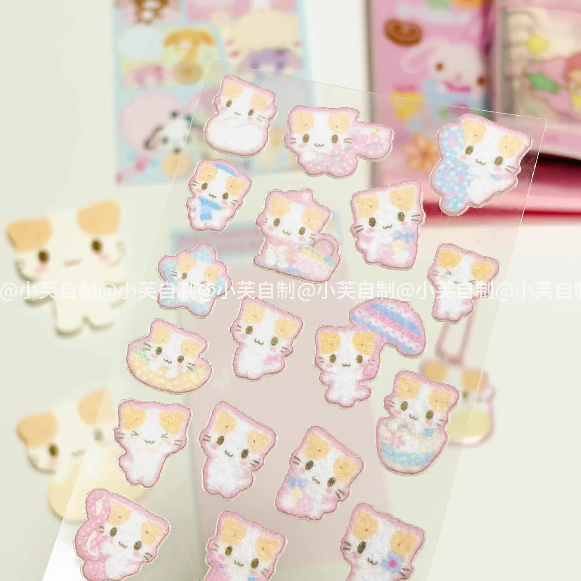 [Limited] Cute Kitten Stickers Felt Stickers Japanese Cartoon Stickers Hand Books Decorated Girl Student Gifts