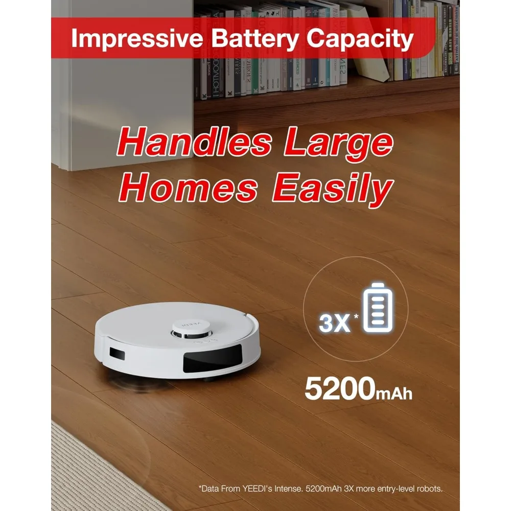 C12 Robot Vacuum Cleaner and Mop, 8000Pa Strong Suction, ZeroTangle Brush, Smart Navigation, Self-Charging, White