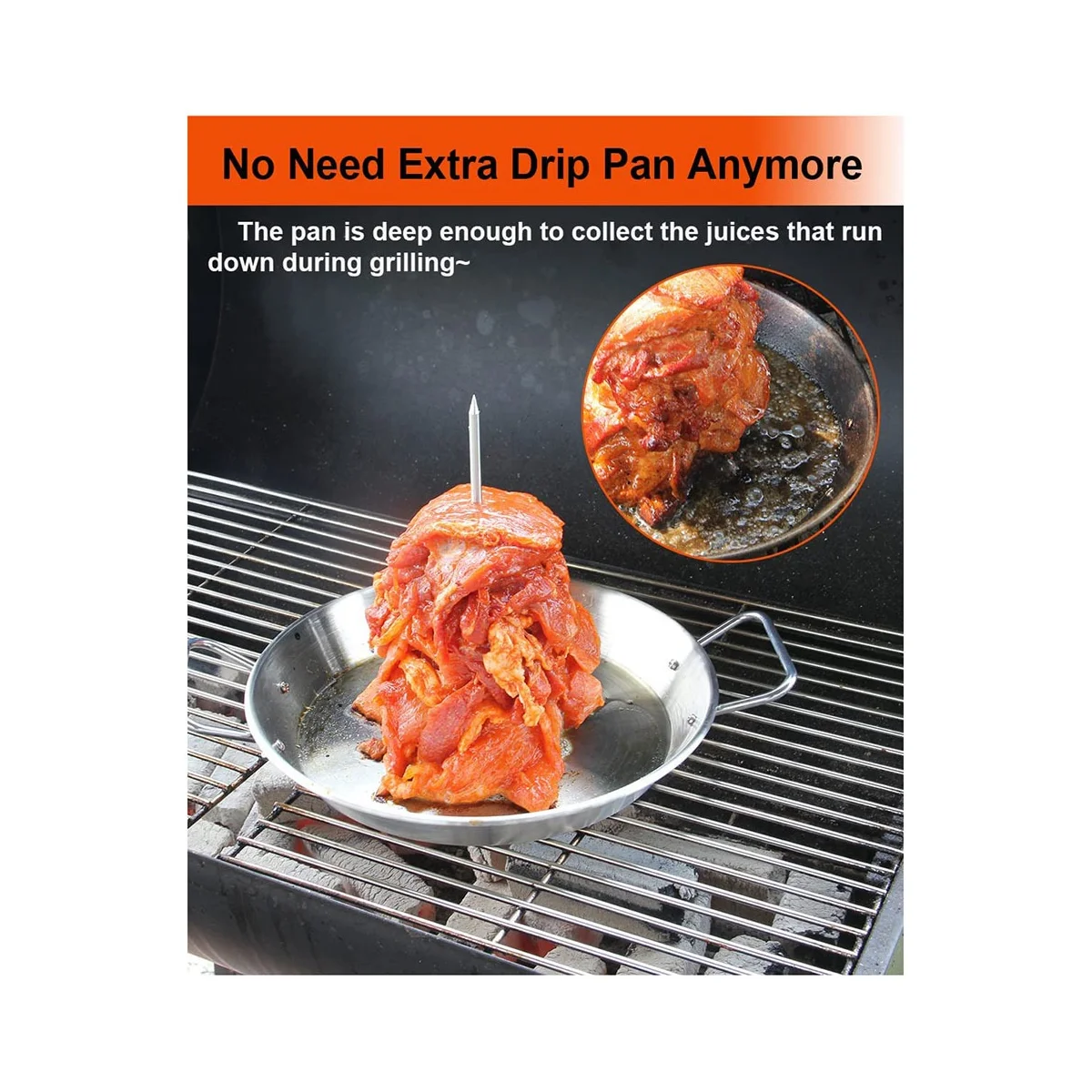 Brocheta Vertical para Grill-Al Pastor Brocheta Soporte Vertical Brasileño para Tacos Al Pastor, Shawarma, Kebabs,