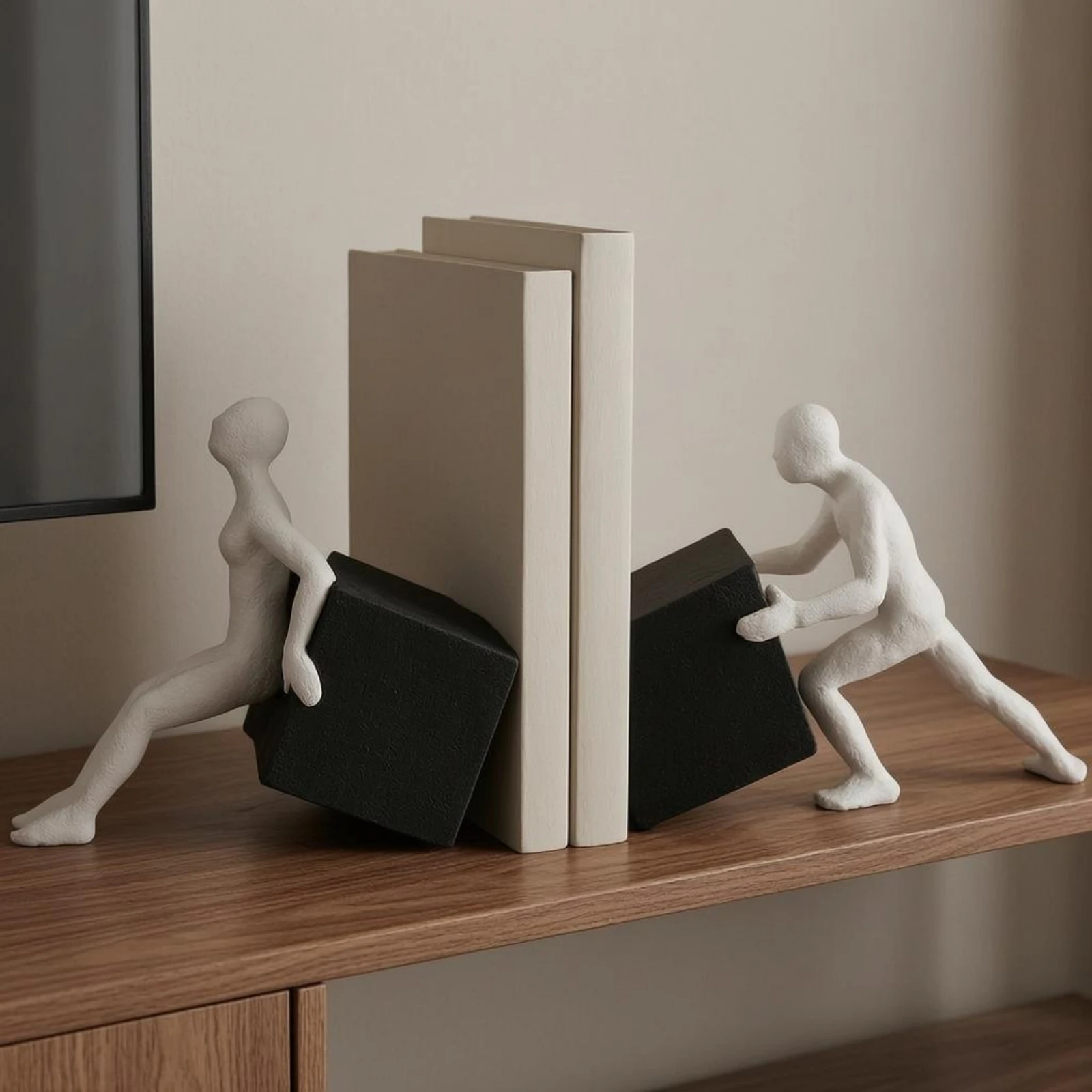 Abstract Figure Bookends White Human Figure Bookends Book Ends Stable Home Decor Sturdy