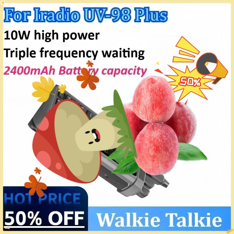 Walkie Talkie for Iradio UV-98 Plus 10W Cross Band Repeater USB CW CB LW LSB SSB SW MW HF 1024 Channel 3-Band Monitor Ham Radio
