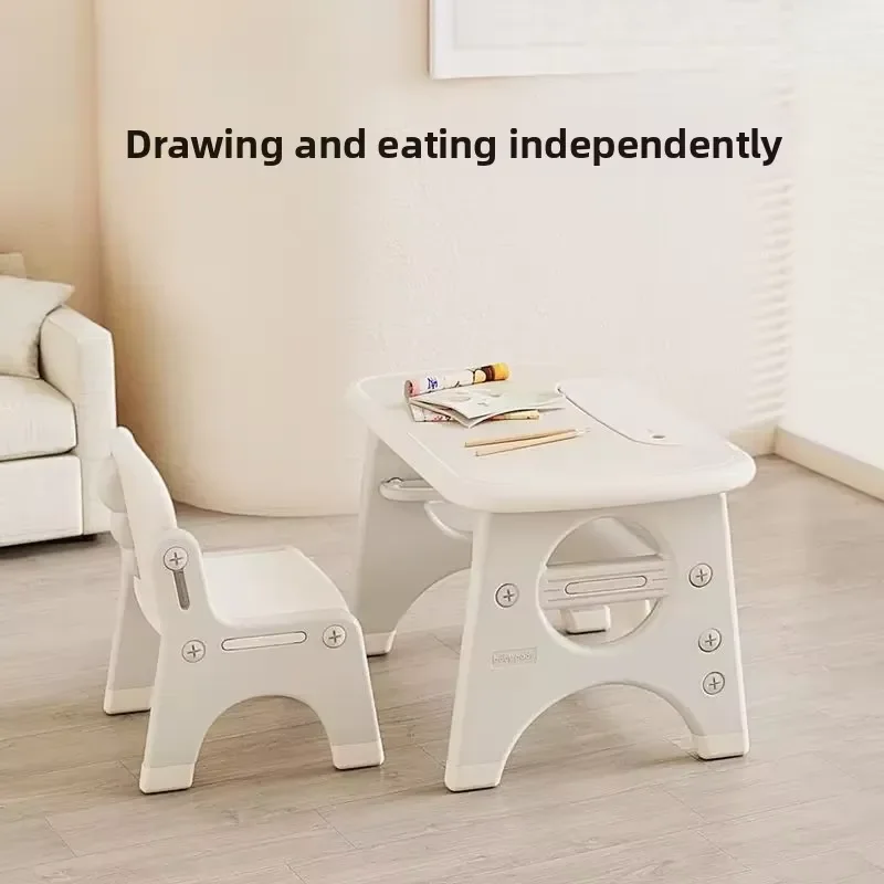 Multifunctional Ergonomics Modern Children's Dining Table and Chair Set Baby Reading Area Small Toys Learning Plastic Early