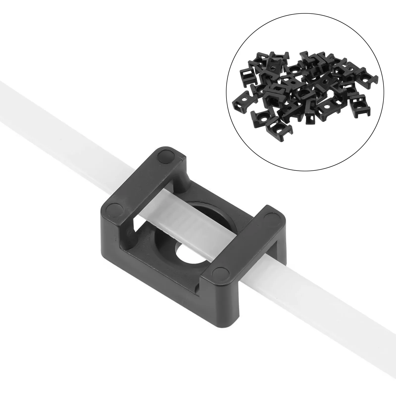 Plastic Cable Tie Mounts For Electrician Wire Bundle Saddle Fasten Screw Fix Seat Nylon Clip Easy Hold Design