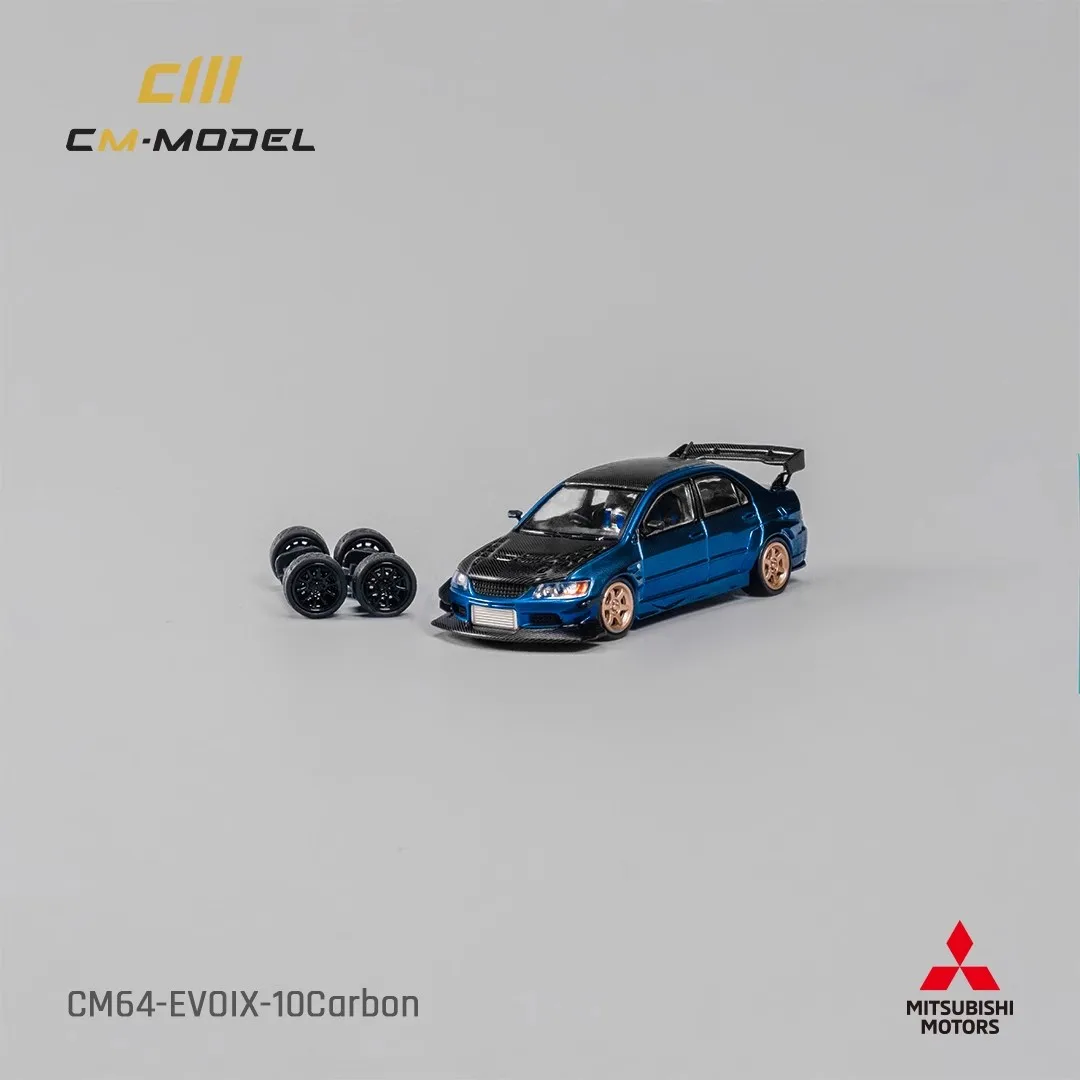 CMModel 1/64 Mitsubishi Lance EvoIX Widebody Metal blue carbon fiber cover