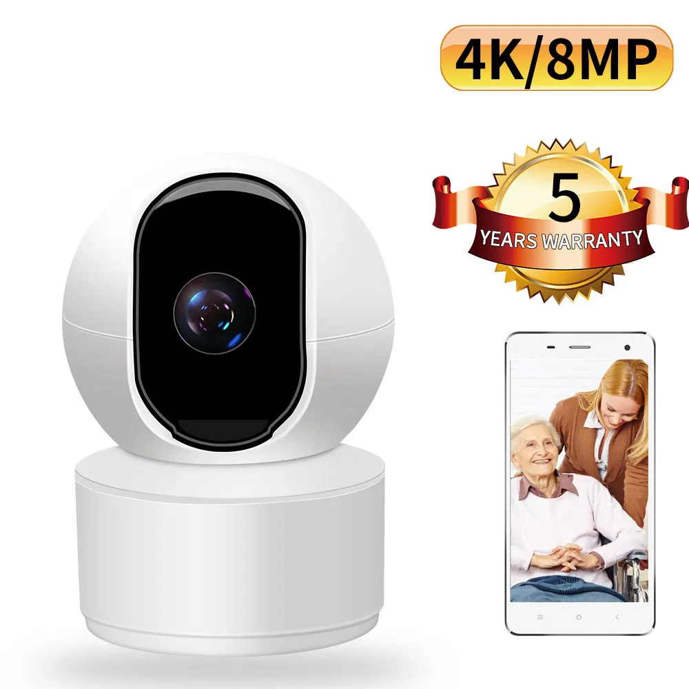 camera de seguranca interna de alta definicao monitor do bebe pan tilt camera ip panoramica sem fio n eye 8mp 4k wifi 360 graus 01