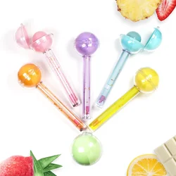Private Label 2in1 Lipgloss Lip Balm Custom Bulk 2.4ml Color Changing Oil Lipstick Ball Fruit Flavor Lollipop Moisturizer Makeup