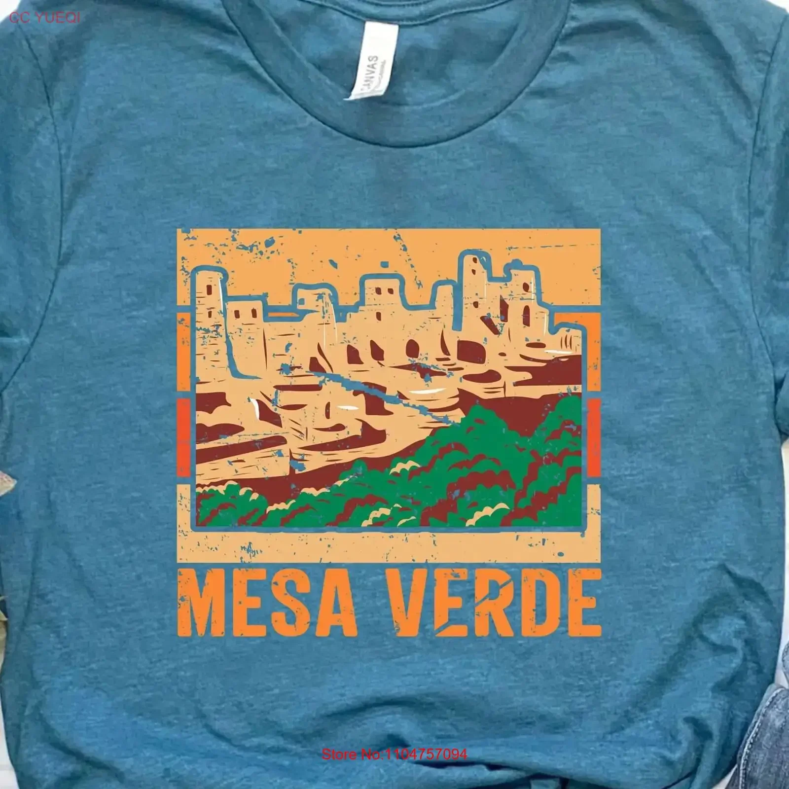 Camiseta Mesa Verde Parque Nacional Camping Caminhada Viagem vintage Lavada streetwear Gráfico versátil Ligeiramente macia Moda estilosa