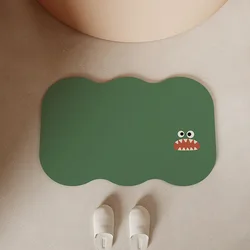 VIKAMA Simple and Funny Carpet Bathroom Absorbent Non-Slip Mat Soft Diatom Mud Shaped Door Mat Cartoon Home Decorative Foot Mat