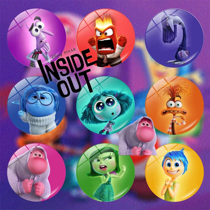 9pcs Disney Inside Out 2 Refrigerator Magnets Anime Figures Joy Anger Anxiety Fridge Magnet Decoration for Home Kitchen Office