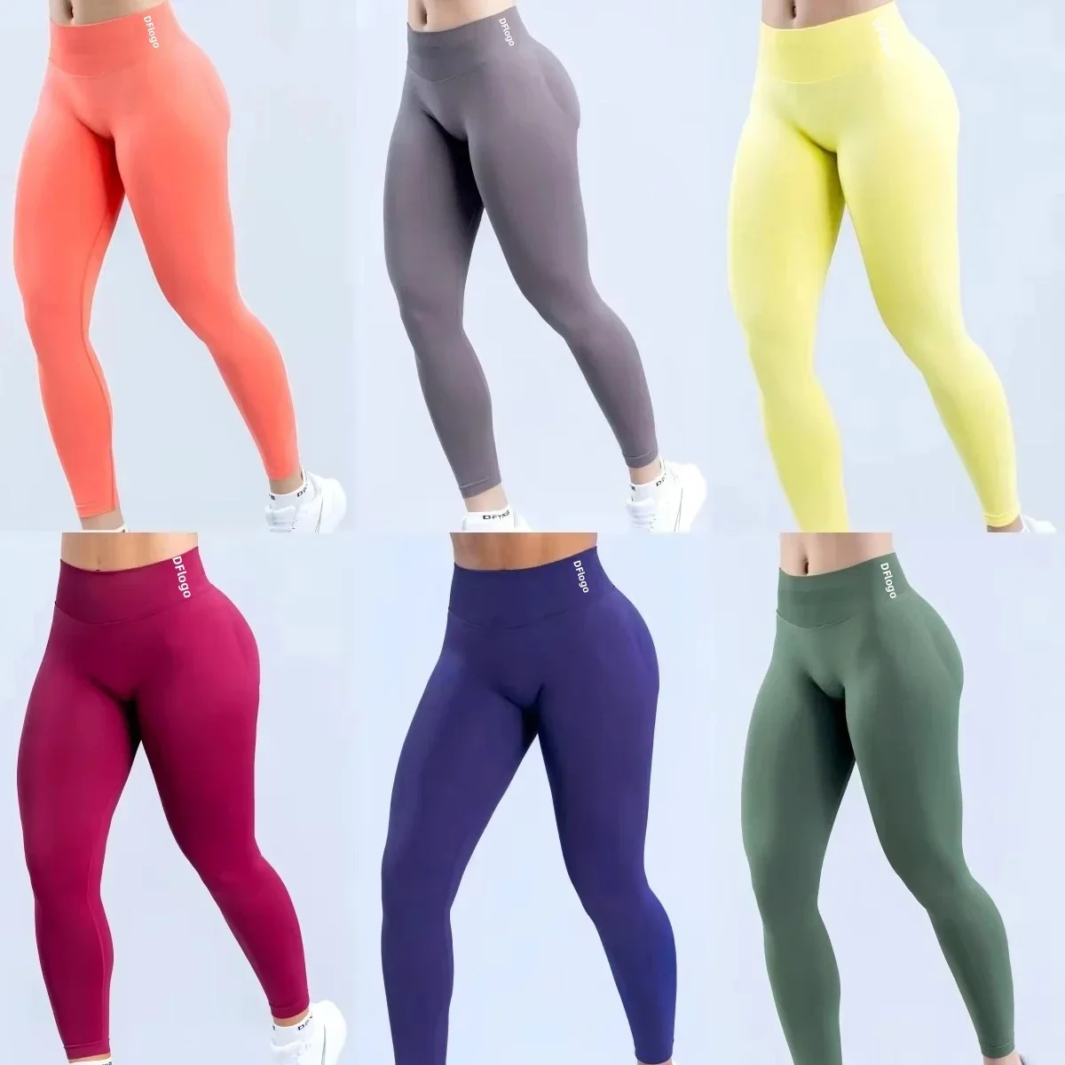 

Dynamic Leggings Women Curl Up Seamless Yoga Pants High Quality Leggings Low Ribbed Fitness Pants High Stretch Fitness Tights