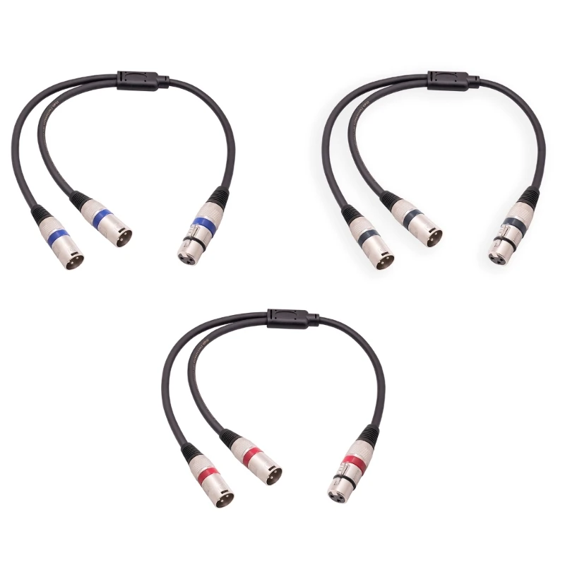 3Pin Female to Dual-XLR Male Y Splitter Nickel Plated Connectors Cable