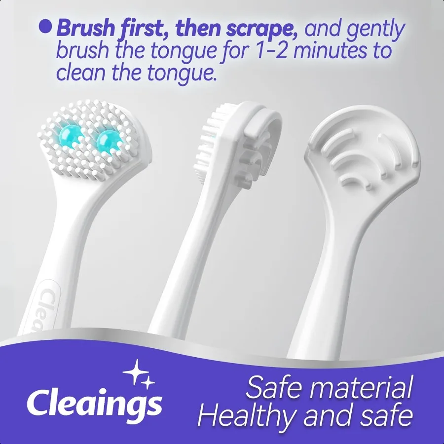 20 قطعة من فرش اللسان الصغيرة مع خرز معجون التنظيف ومنظفات اللسان المسواك تقلل من رائحة الفم الكريهة ومكشطة اللسان #4