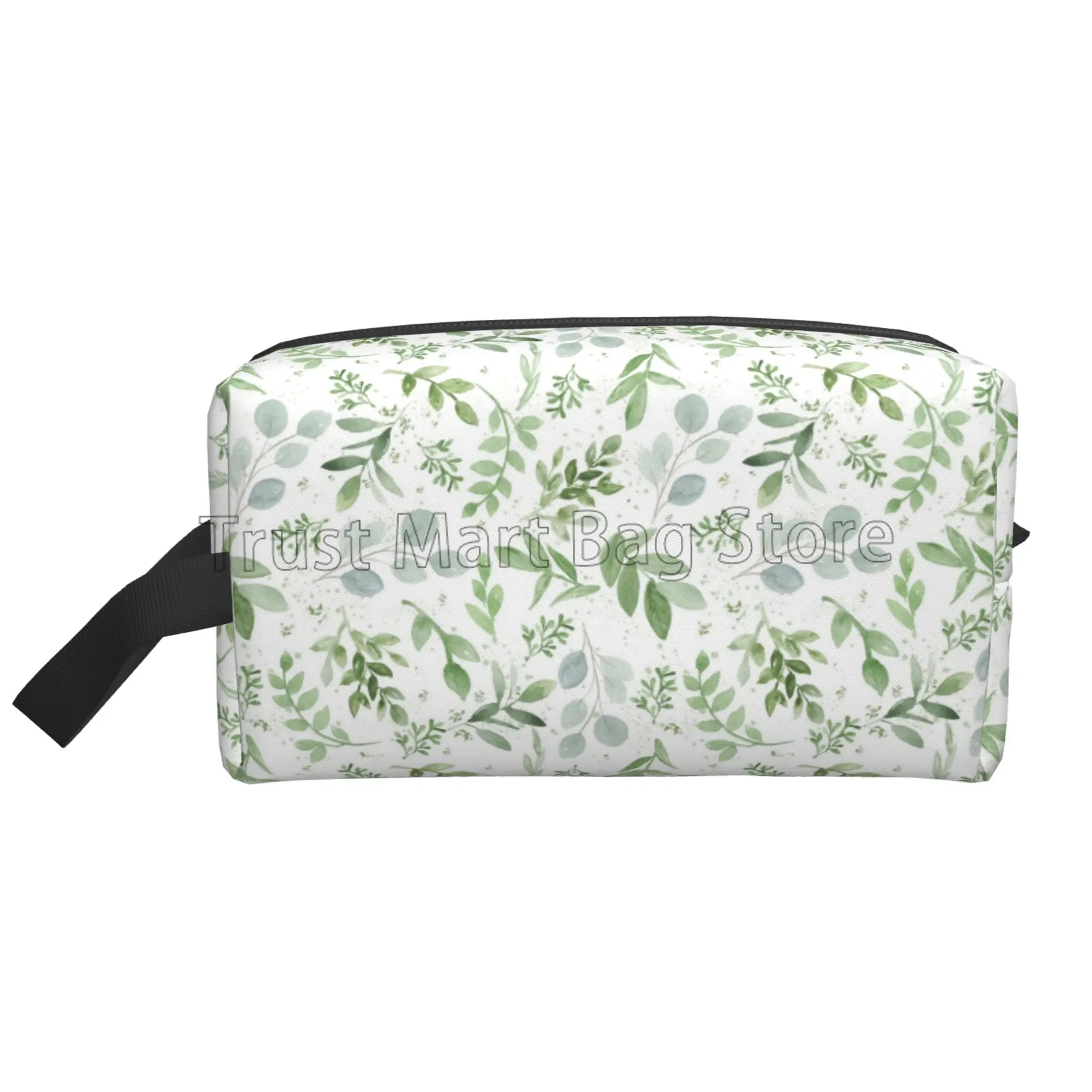 Sage Storage Bag for Women Green Leaf Portable Waterproof Large Capacity Makeup Bags Travel Cosmetic Bag Toiletry Pouch