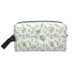 Sage Storage Bag for Women Green Leaf Portable Waterproof Large Capacity Makeup Bags Travel Cosmetic Bag Toiletry Pouch