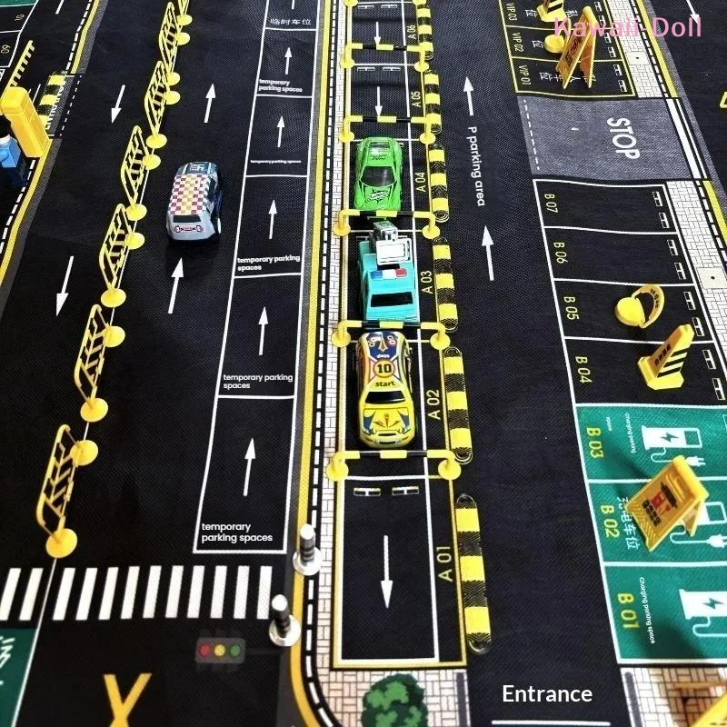 [DO]10Pcs Simulation Miniature Speed Bump Model Buffer Strip Parking Roadblock Tools 1/64 Mini Car Parking Lot Diorama Layout