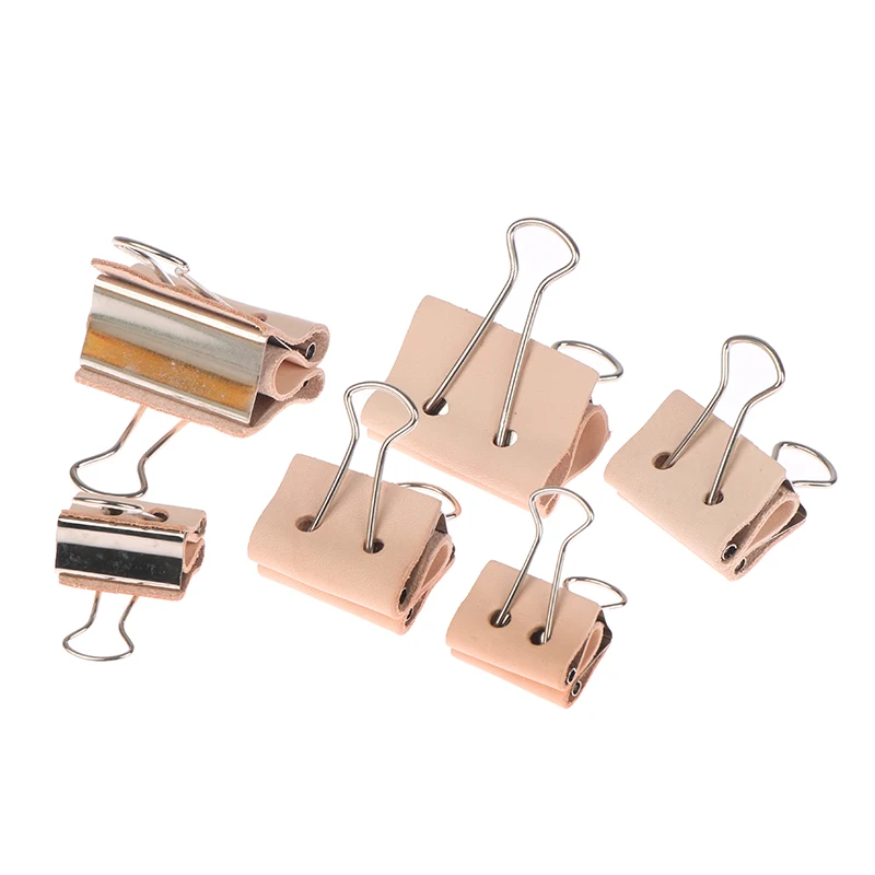 5pcs/lot DIY Leather Craft Stick Cutting Metal Assistant Suture Clamp Handwork Fixing Leather Tool