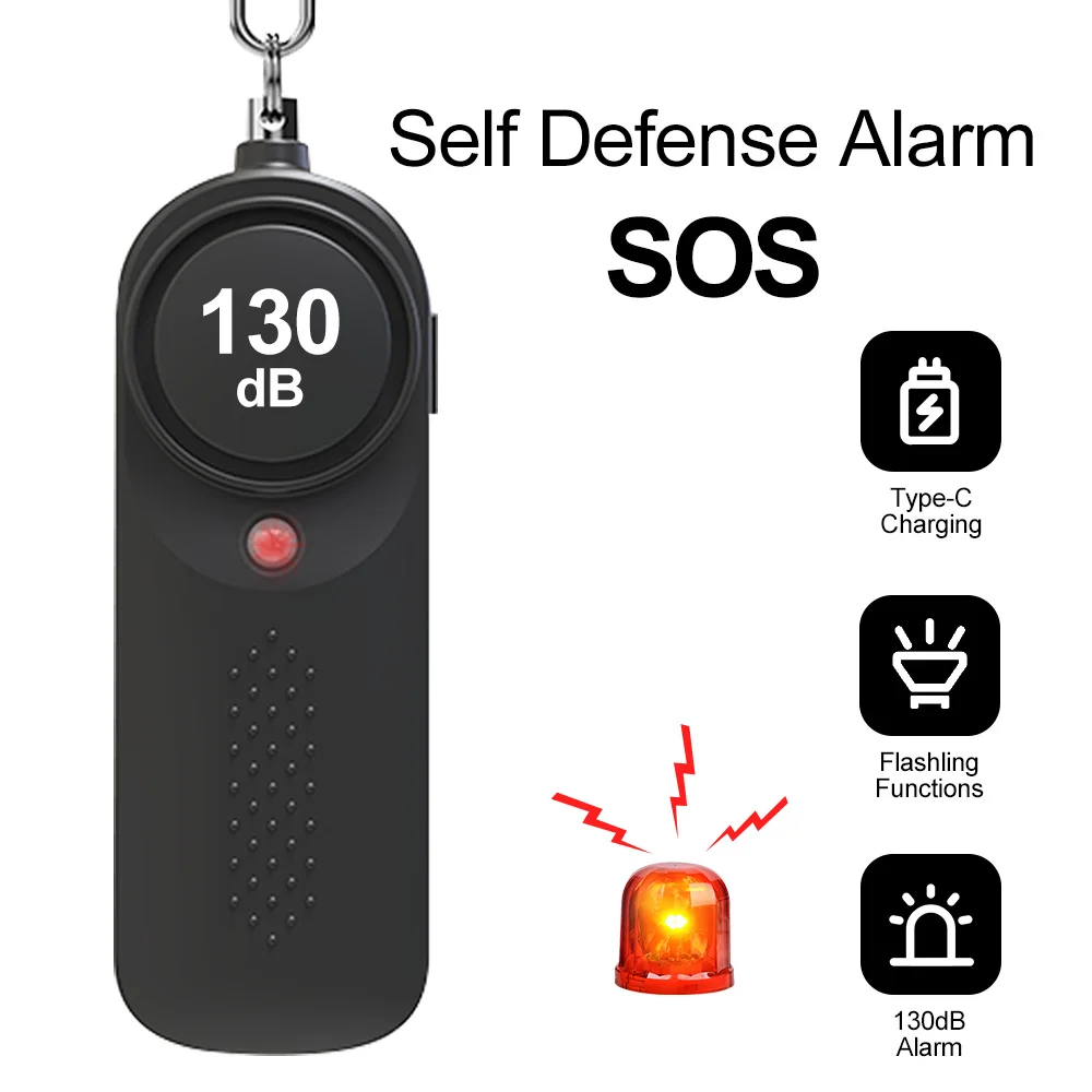 Self Defense Alarm 130dB Anti-wolf Girl Child Women Security Protect Alert Personal Safety Scream Loud Emergency Alarm Keychain