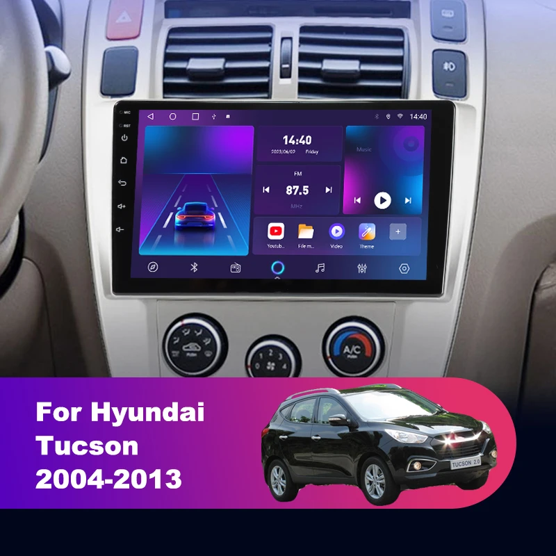 Android 12 2Din Car Radio Multimedia video Player For Hyundai Tucson 2004-2013 Stereo GPS Navigation 4G Carplay Auto RDS DSP IPS