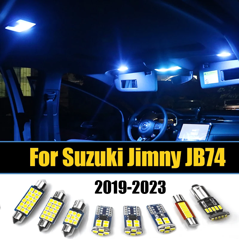 For Suzuki Jimny 2019 2020 2021 2022 2023 JB74 6pcs Car LED Map Dome Reading Lamp License Plate Trunk Lights Accessories