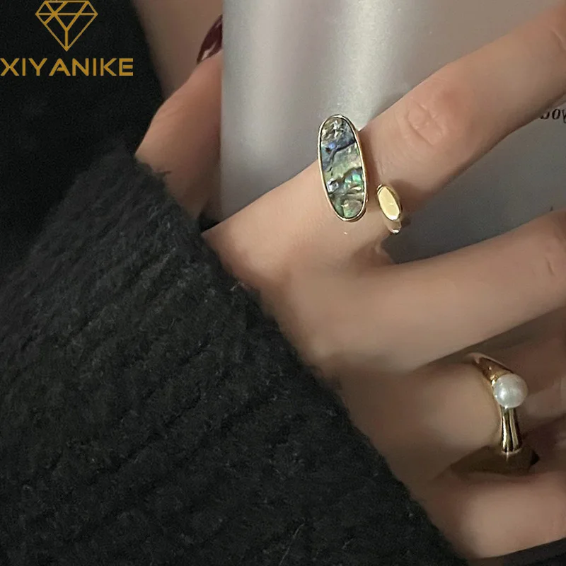 XIYANIKE 2022 Elegant Pearl Open Cuff Finger Rings for Women Girl New Korean Fashion Trendy Jewelry Gift Party кольцо женское