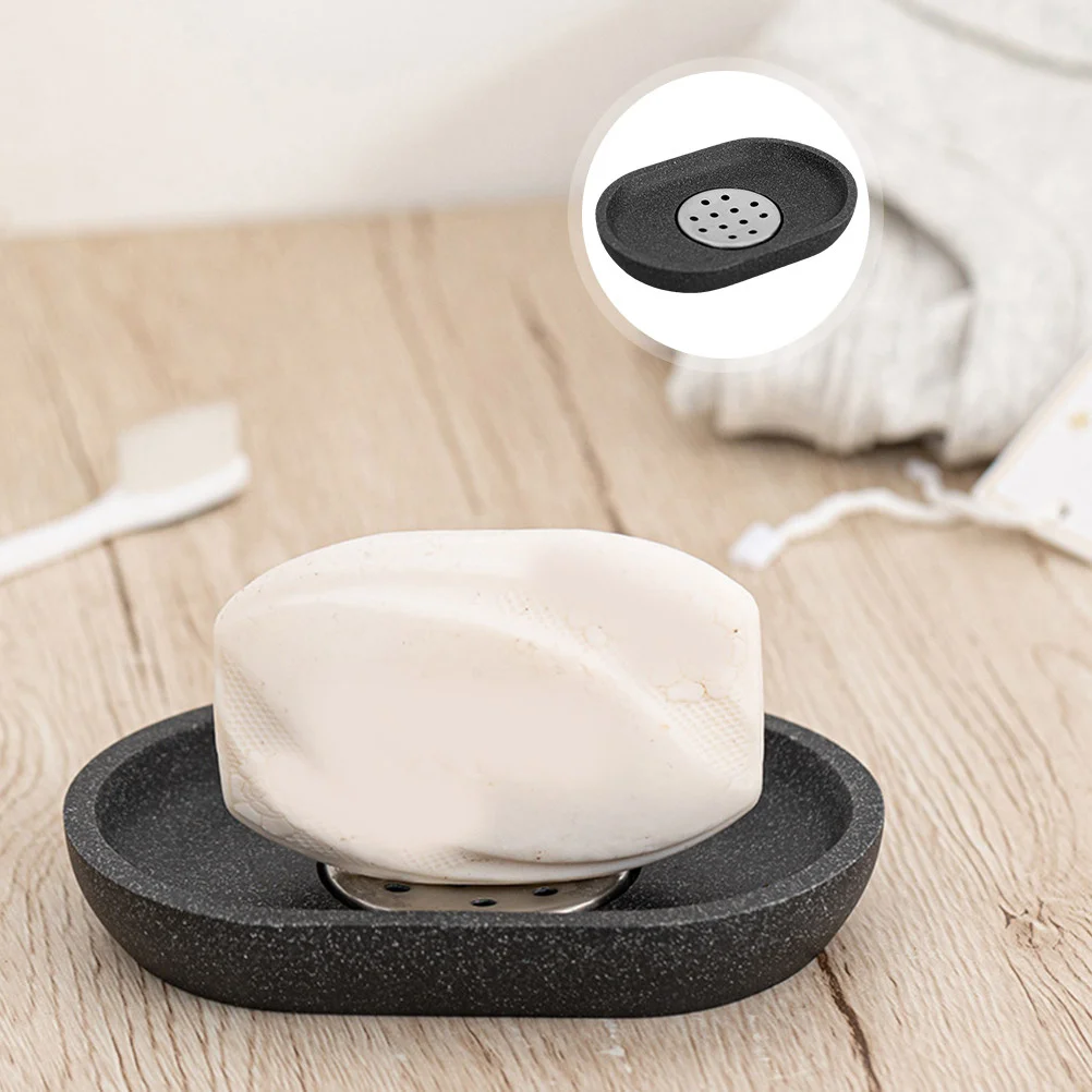 

Bathroom Soap Holder Stainless Steel Resin Bar Soap Dish Decorative Tray for Vanity Countertop Sink Storage