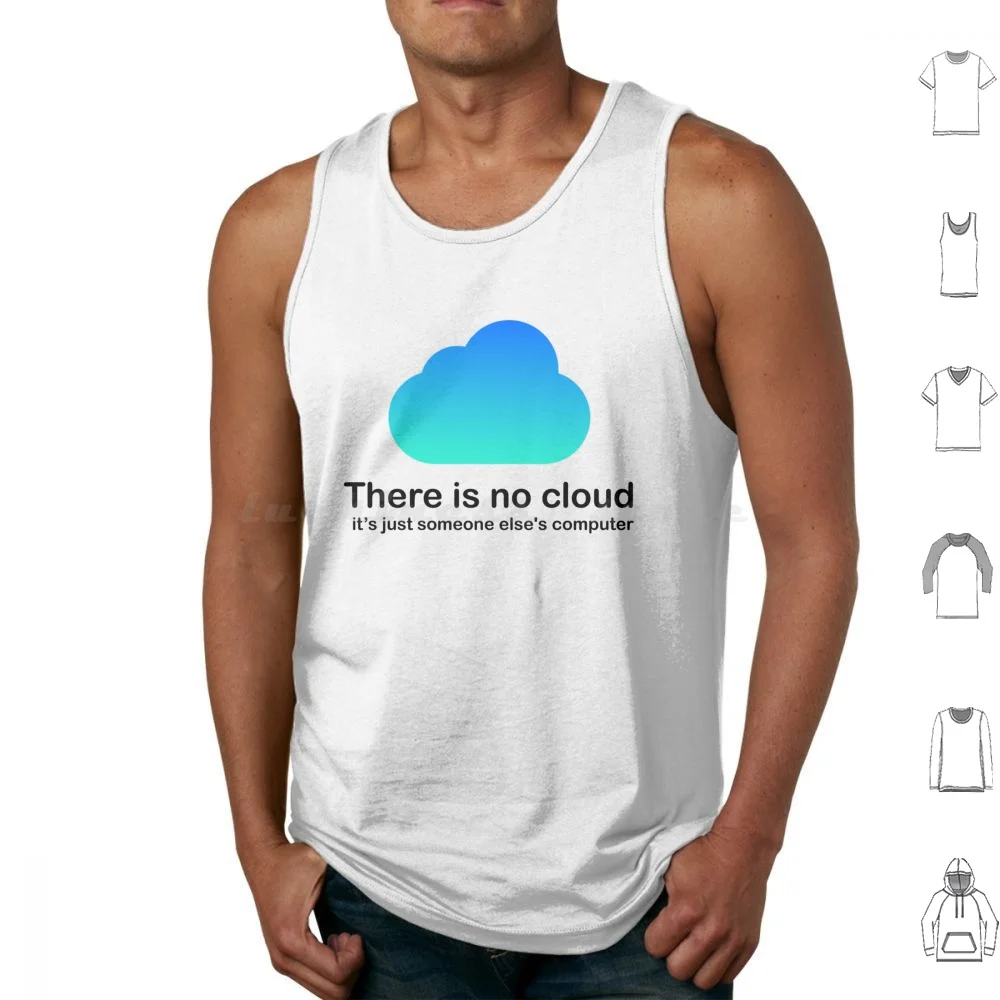 There Is No Cloud Tech Humor Cloud Just Someone Elses Computer White Fill Shirt Tank Tops Vest Sleeveless There Is No Cloud