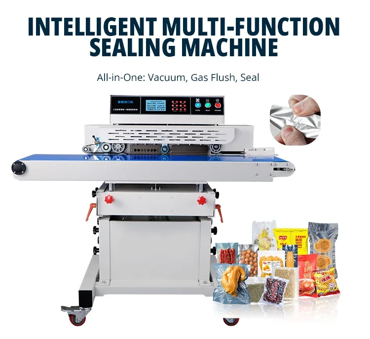 TEPPS 280Q Smart Nitrogen Gas Flush Vacuum Food Sealers Continuous Band Vacuum Packing Machine