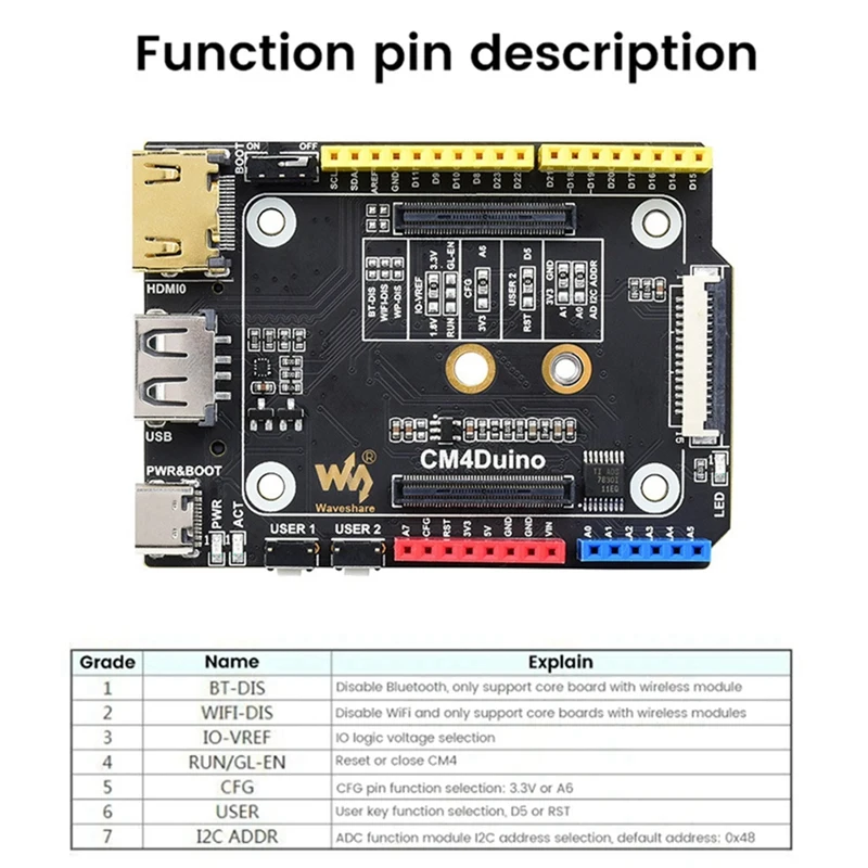 Waveshare Black Expanding Board For Raspberry Pi Duino Base -Compatible USB M.2 Interface Supporting For Arduino Ecology