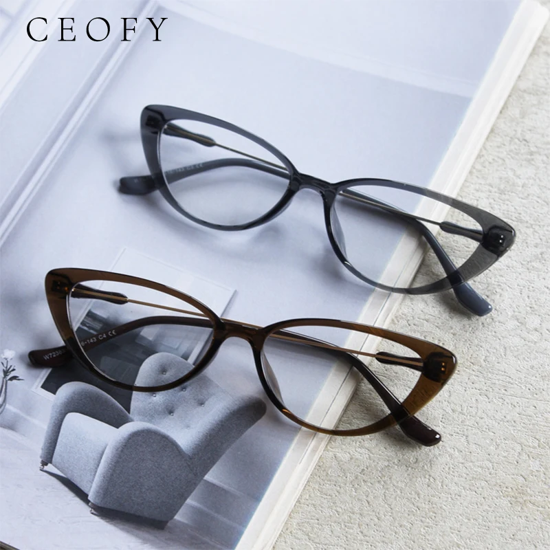 

Ceofy Women Fashion Cat Eye Myopia Eyeglasses Frame Optical Vintage Prescription Glasses Frame 2025 New Arrival