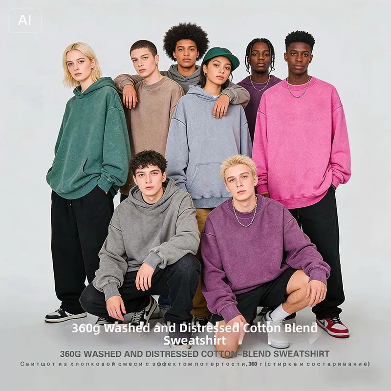 Moletom Retro Americano de Alta Qualidade para Homens e Mulheres, Estilo Vintage Lavado, Oversize, Tamanho Grande, Jaqueta com Capuz para Primavera e 