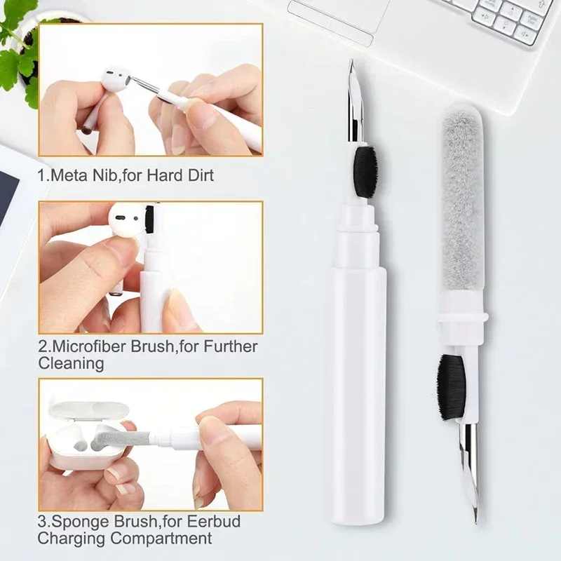 2 IN1 مجموعة أدوات التنظيف سماعات بلوتوث قلم تنظيف ل Airpods 3 Pro Case 13 فرشاة سماعات منظفات سماعات الأذن أدوات تنظيف