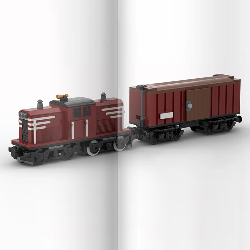 Modèle de voiture de ville MOC, briques de construction 20T, Locomotive Diesel à calibre étroit, technologie modulaire, cadeau de vacances pour enfants, jouet à assembler