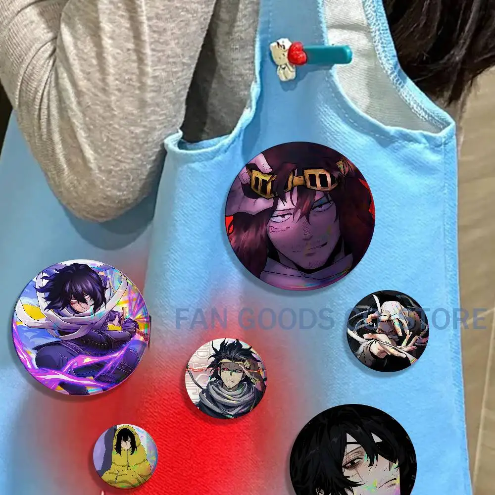 MHA A-Aizawa Shouta My H-Hero Enamel Pins Funny Characters Badge Fashion Jewelry Accessories Round Snap-in Brooch on Backpack