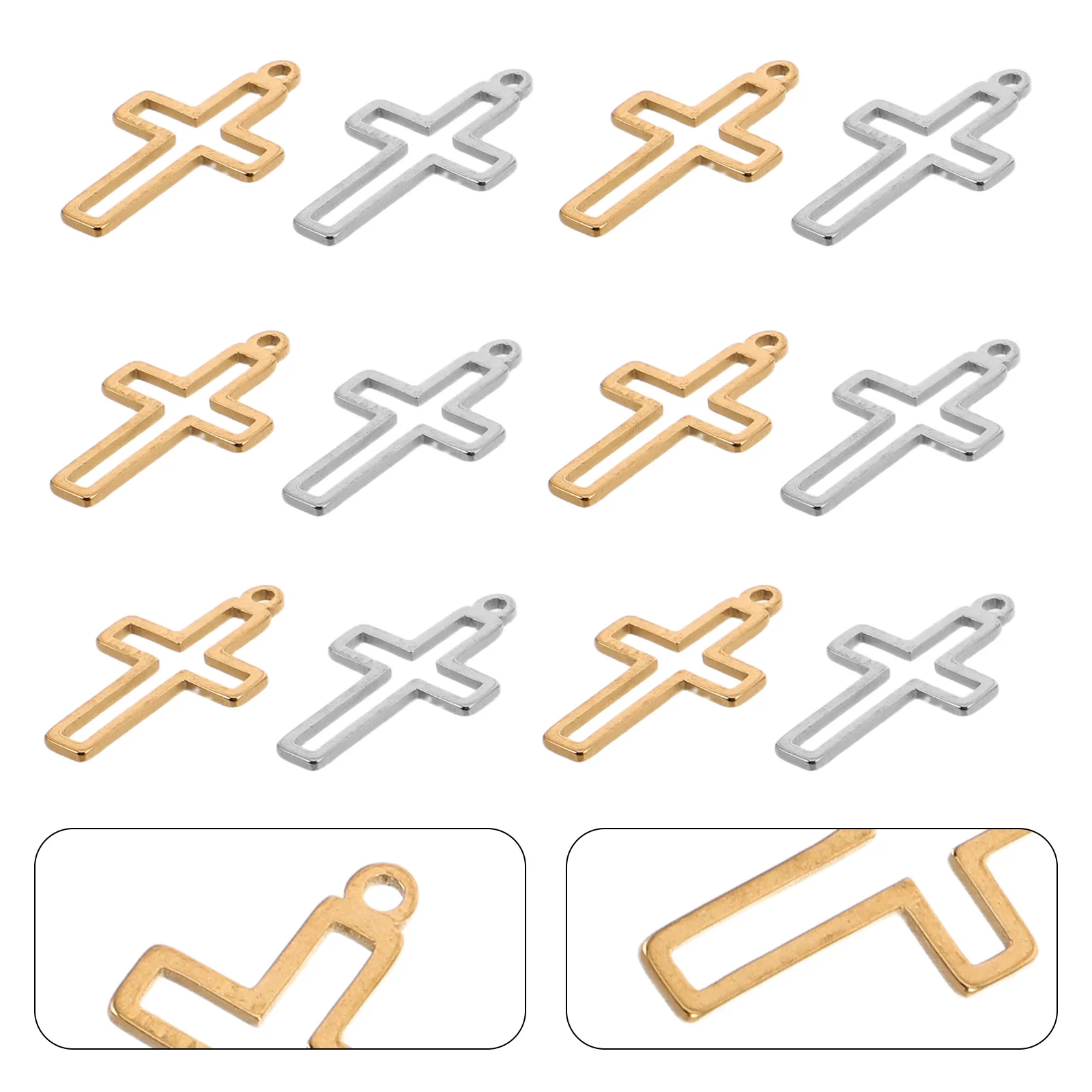 

20 шт., кулон в виде креста из нержавеющей стали, мини-полое ожерелье «сделай сам», изготовление ювелирных изделий, религиозные аксессуары «Вера»